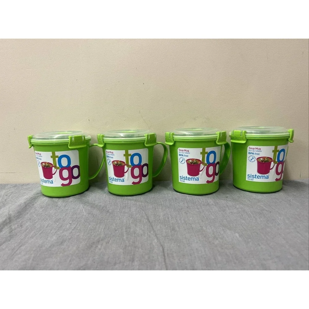 Sistema To Go 4 pack set ~ Breakfast bowl, Soup mug, Noodle bowl ~ New in a Box